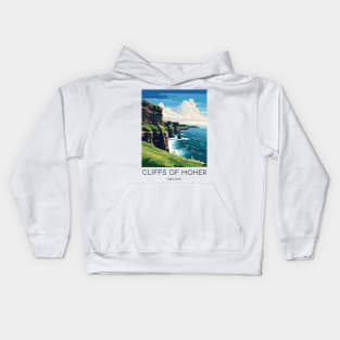 A Pop Art Travel Print of the Cliffs of Moher - The Burren - Ireland Kids Hoodie